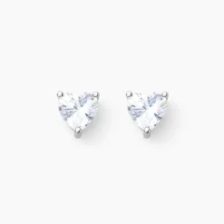 Boucles D'oreilles Puces Kelvyn Argent Blanc Oxyde De Zirconium