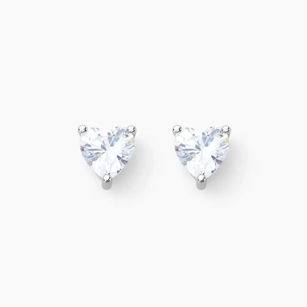 Boucles D'oreilles Puces Kelvyn Argent Blanc Oxyde De Zirconium