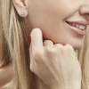 Boucles D'oreilles Puces Lehinaae Argent Blanc