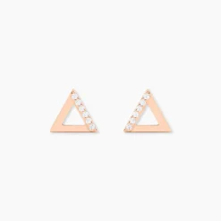 Boucles D'oreilles Puces Lorena Argent Rose Oxyde De Zirconium