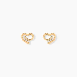 Boucles D'oreilles Puces Laela Plaqué Or Jaune Oxyde De Zirconium