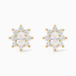 Boucles D'oreilles Puces Lisea Plaqué Or Oxydes De Zirconium