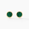 Boucles D'oreilles Puces Lucky Gems Or Jaune Malachite