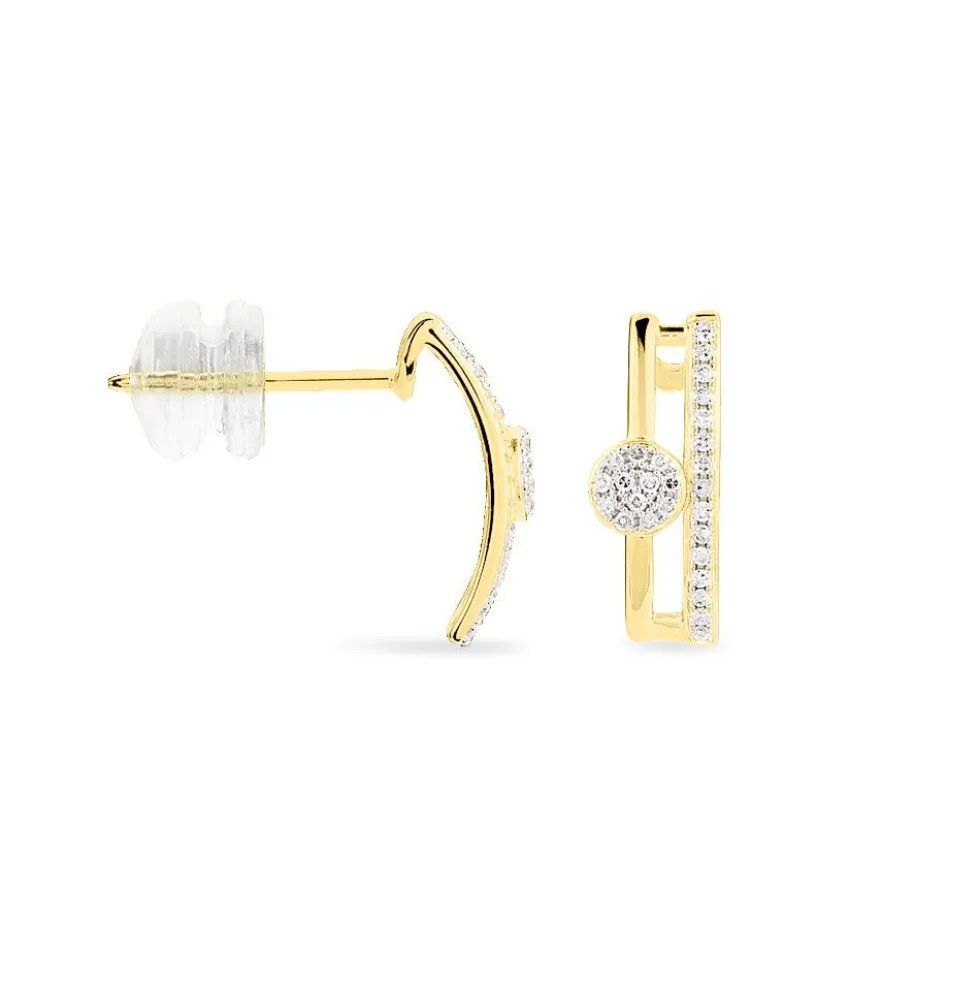 Boucles D'oreilles Puces Maellys Or Jaune Diamant