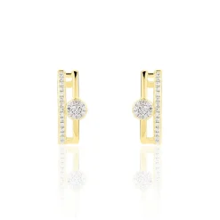 Boucles D'oreilles Puces Maellys Or Jaune Diamant