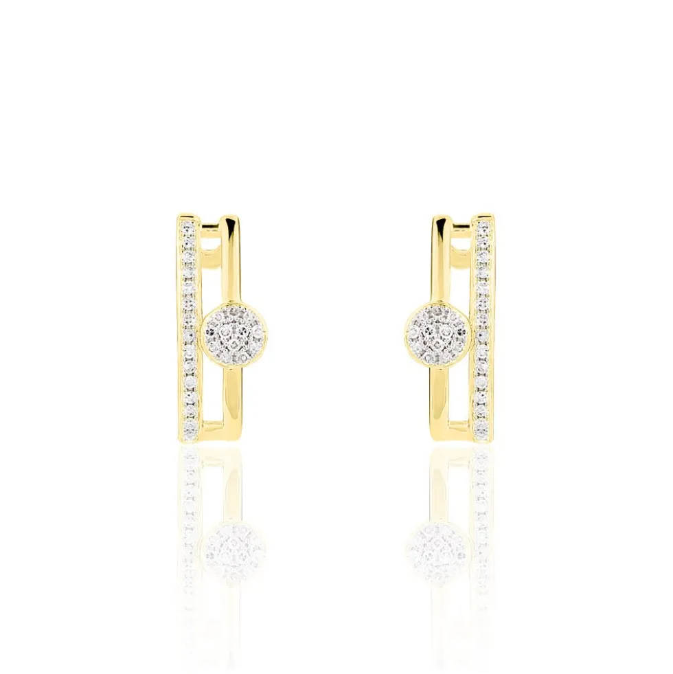 Boucles D'oreilles Puces Maellys Or Jaune Diamant