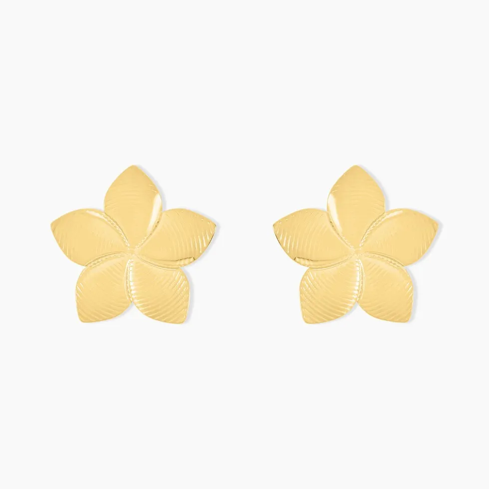 Boucles D'oreilles Puces Maora Acier Jaune