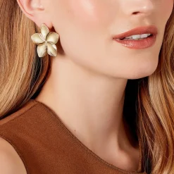 Boucles D'oreilles Puces Maora Acier Jaune