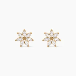 Boucles D'oreilles Puces Mia Plaqué Or Doré Oxyde De Zirconium