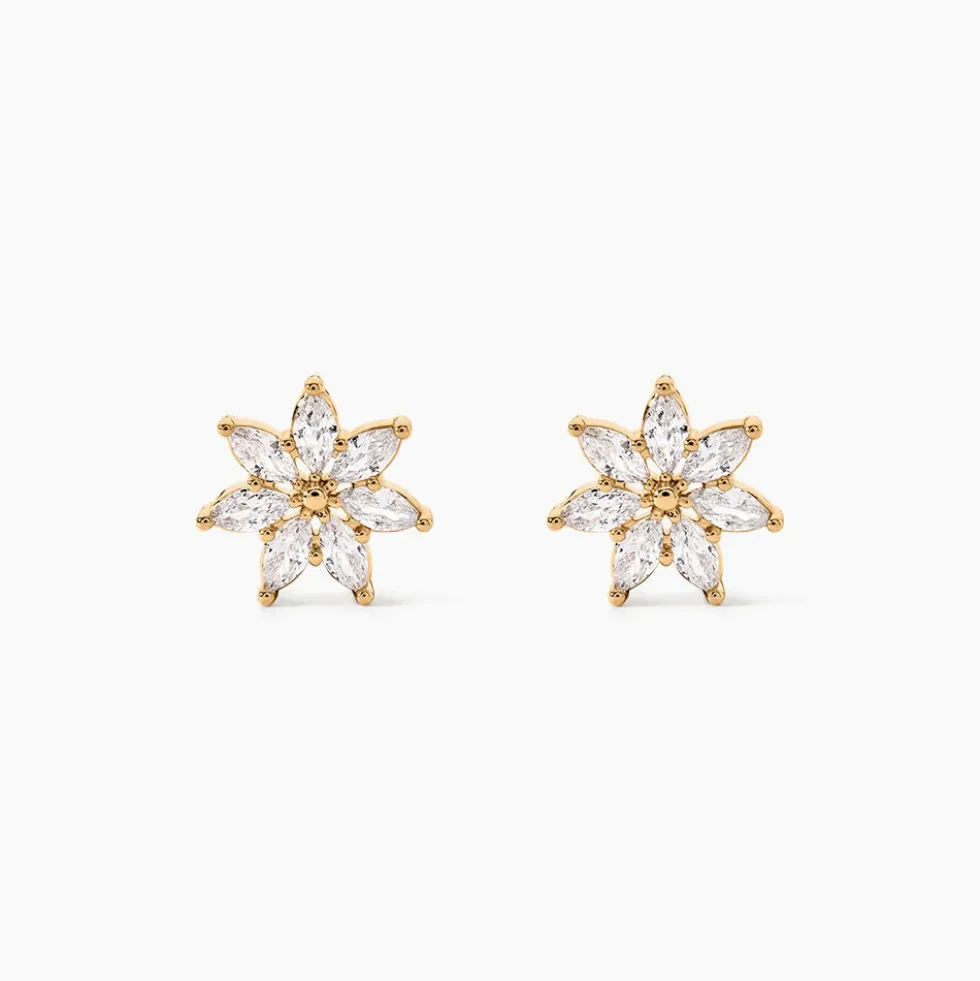 Boucles D'oreilles Puces Mia Plaqué Or Doré Oxyde De Zirconium