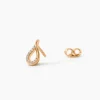 Boucles D'Oreilles Puces Monia Plaqué Or Jaune Oxyde De Zirconium