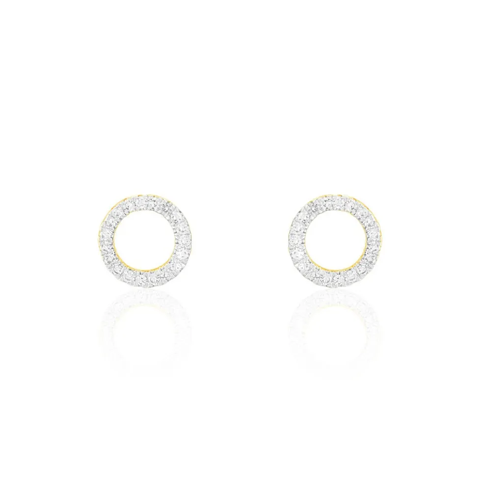 Boucles D'oreilles Puces Maude Or Jaune Diamant