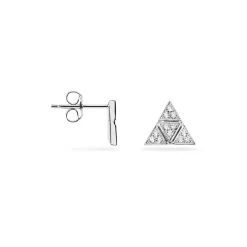 Boucles D'oreilles Puces Mathilde Argent Blanc Oxyde De Zirconium