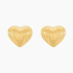 Boucles D'oreilles Puces Nolene Acier Jaune