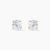 Boucles D'oreilles Puces Nilay Plaqué Or Jaune Oxyde De Zirconium