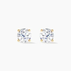 Boucles D'oreilles Puces Nilay Plaqué Or Jaune Oxyde De Zirconium
