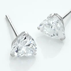 Boucles D'oreilles Puces Or Blanc Salona Oxyde De Zirconium