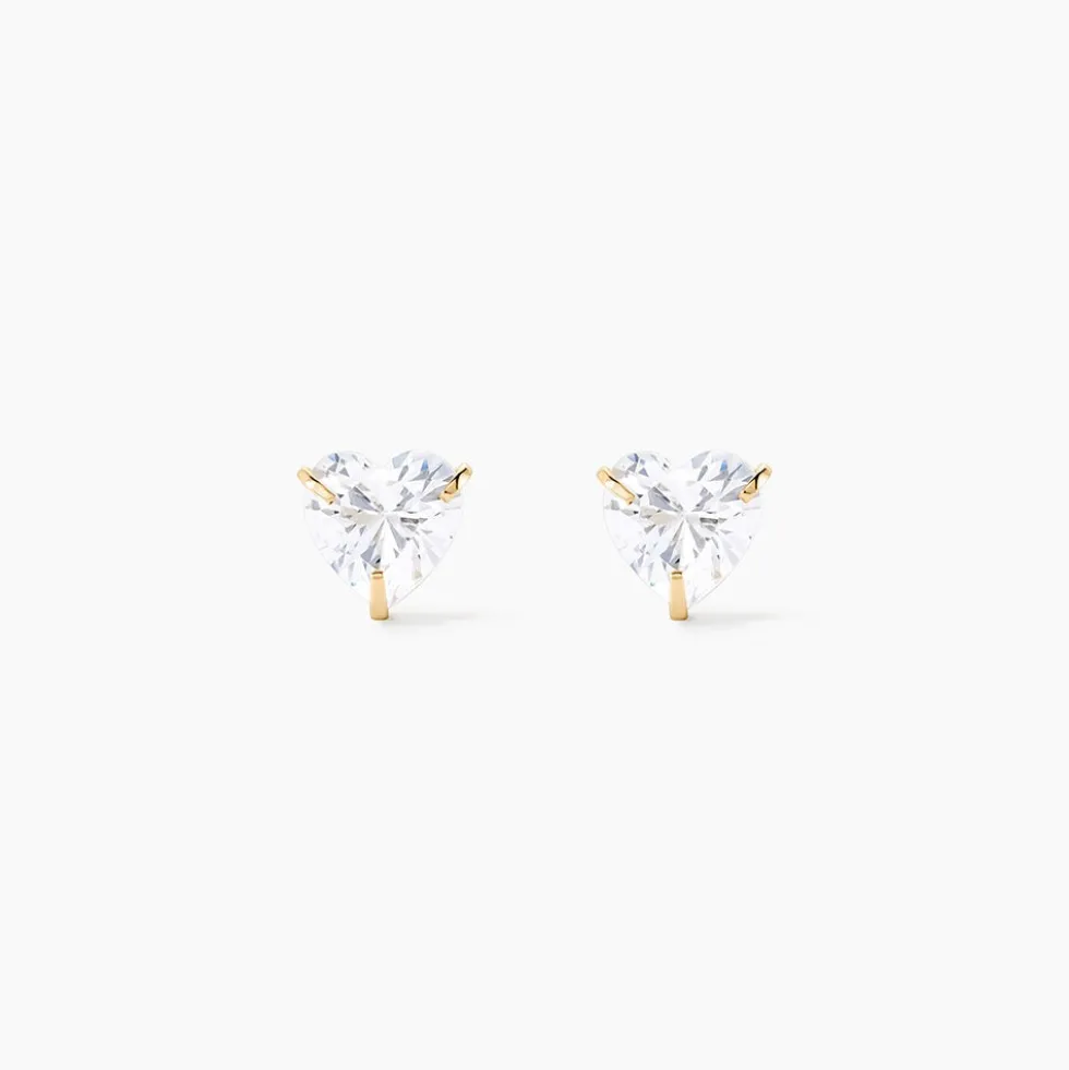 Boucles D'oreilles Puces Or Jaune Salona Oxyde De Zirconium