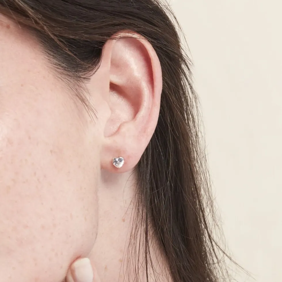 Boucles D'oreilles Puces Or Jaune Salona Oxyde De Zirconium