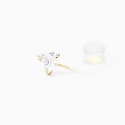 Boucles D'oreilles Puces Or Jaune Salona Oxyde De Zirconium
