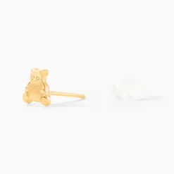 Boucles D'oreilles Puces Ours Or Or Jaune