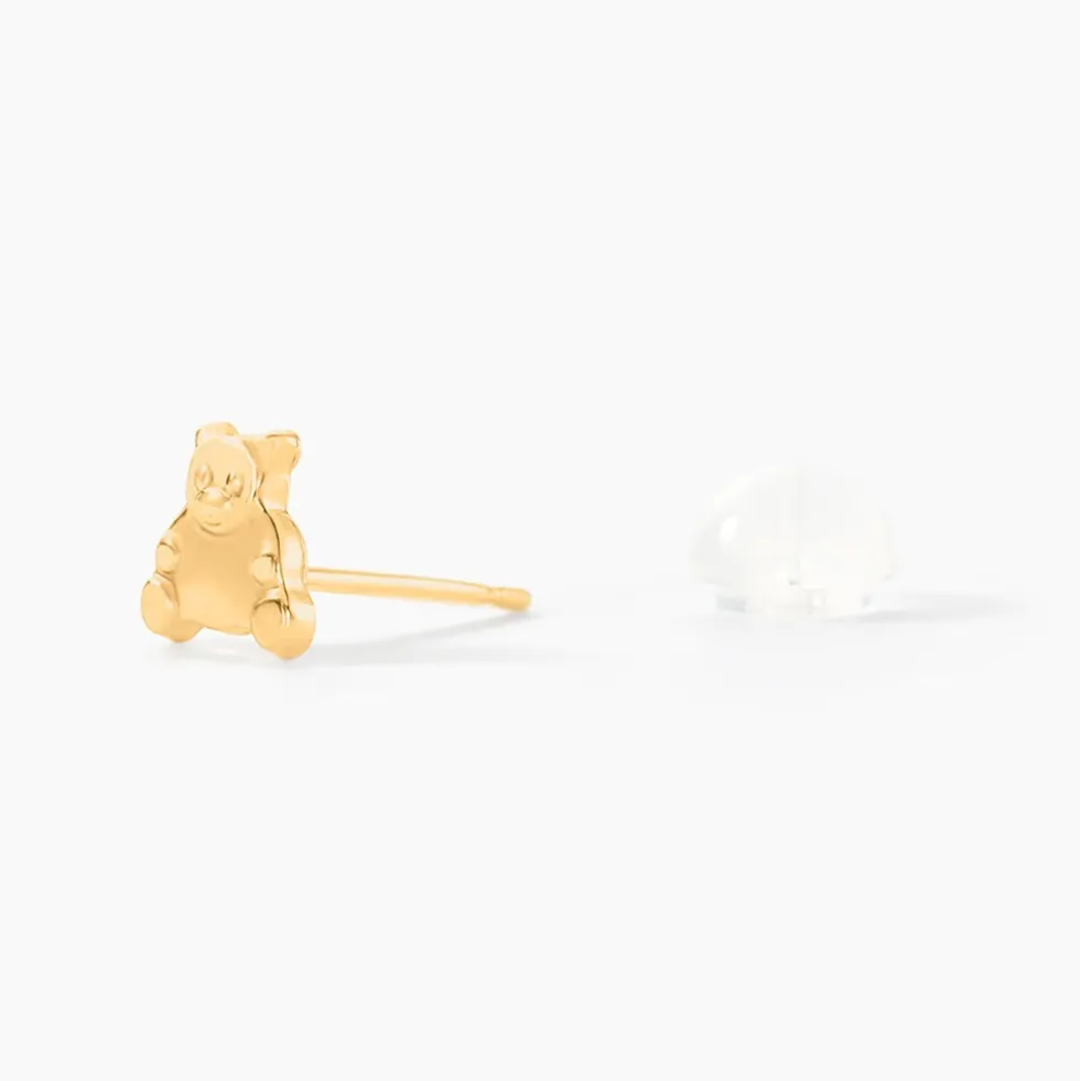 Boucles D'oreilles Puces Ours Or Or Jaune