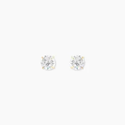 Boucles D'oreilles Puces Or Jaune Katherina Oxyde De Zirconium