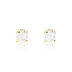 Boucles D'oreilles Puces Or Jaune Victoria Diamants