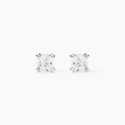 Boucles D'oreilles Puces Or Blanc Doreen Oxydes De Zirconium