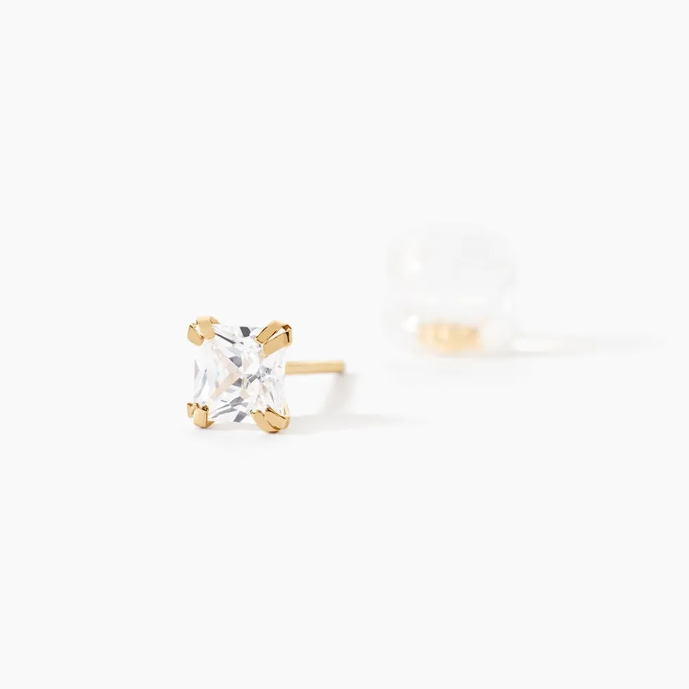 Boucles D'oreilles Puces Or Jaune Doreen Oxydes De Zirconium