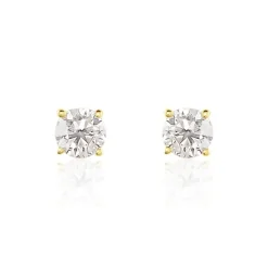 Boucles D'oreilles Puces Or Jaune Victoria Diamants