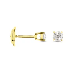 Boucles D'oreilles Puces Or Jaune Victoria Diamants