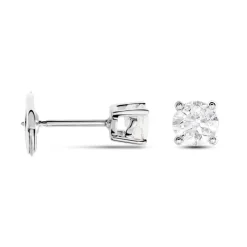 Boucles D'oreilles Puces Or Blanc Victoria Diamants