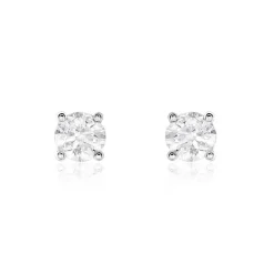 Boucles D'oreilles Puces Or Blanc Victoria Diamants