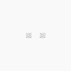 Boucles D'oreilles Puces One Or Jaune Diamants