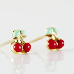 Boucles D'oreilles Puces Or Jaune Helicie Email