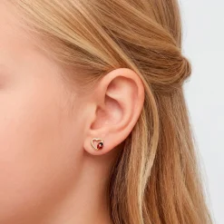 Boucles D'oreilles Puces Or Jaune Syringa Smalto