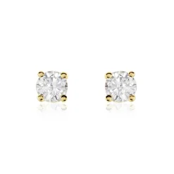 Boucles D'oreilles Puces Or Jaune Victoria Diamants