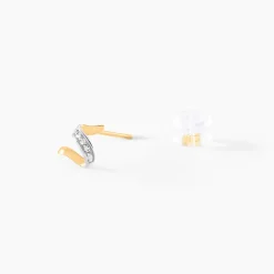 Boucles D'oreilles Puces Ouassima Or Jaune Diamant