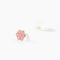 Boucles D'oreilles Puces Or Jaune Talia Email