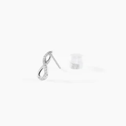 Boucles D'oreilles Puces Osanna Or Blanc Diamants