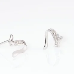 Boucles D'oreilles Puces Ouassima Or Blanc Diamant