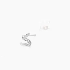 Boucles D'oreilles Puces Ouassima Or Blanc Diamant