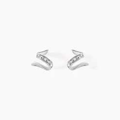 Boucles D'oreilles Puces Ouassima Or Blanc Diamant