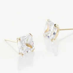 Boucles D'oreilles Puces Or Jaune Doreen Oxydes De Zirconium
