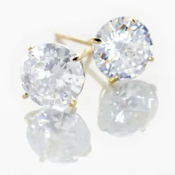 Boucles D'oreilles Puces Or Jaune Katherina Oxyde De Zirconium