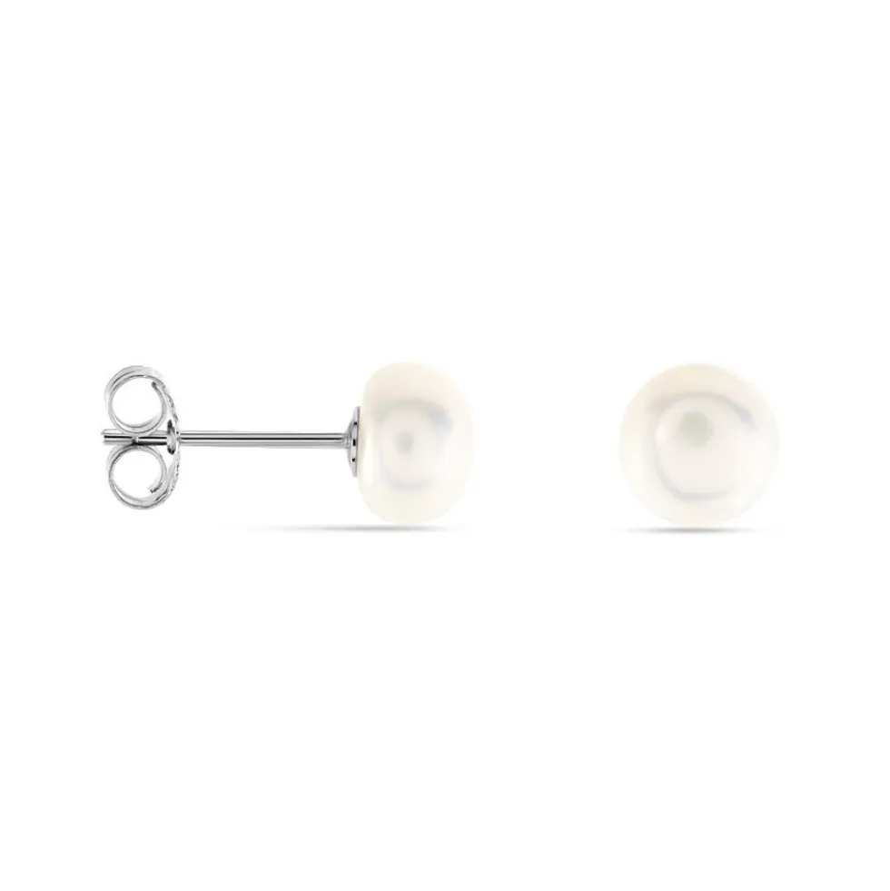 Boucles D'oreilles Puces Pascaloun Argent Perle De Culture