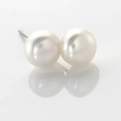 Boucles D'oreilles Puces Pascaloun Argent Perle De Culture