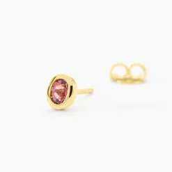 Boucles D'Oreilles Puces Poem Argent Jaune Tourmaline