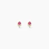 Boucles D'Oreilles Puces Poem Argent Jaune Tourmaline Oxyde De Zirconium